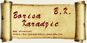 Boriša Karadžić vizit kartica
